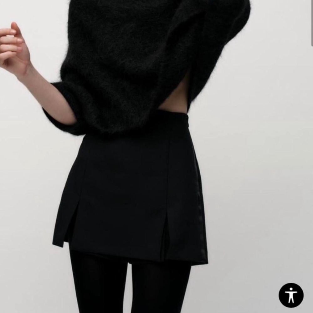 Zara High-Waist Side Stripe Tuxedo Skort